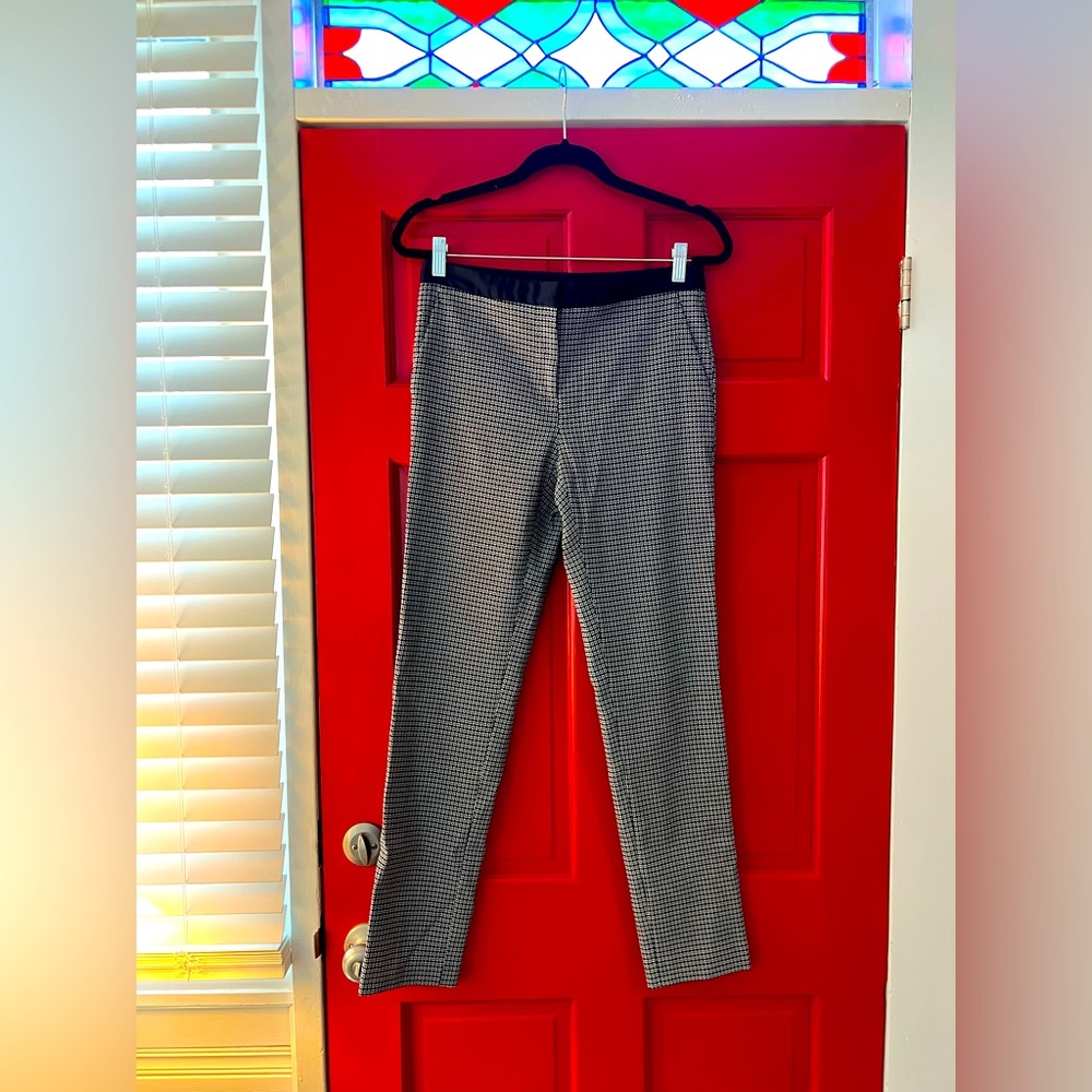 DKNY black and white pattern work pants